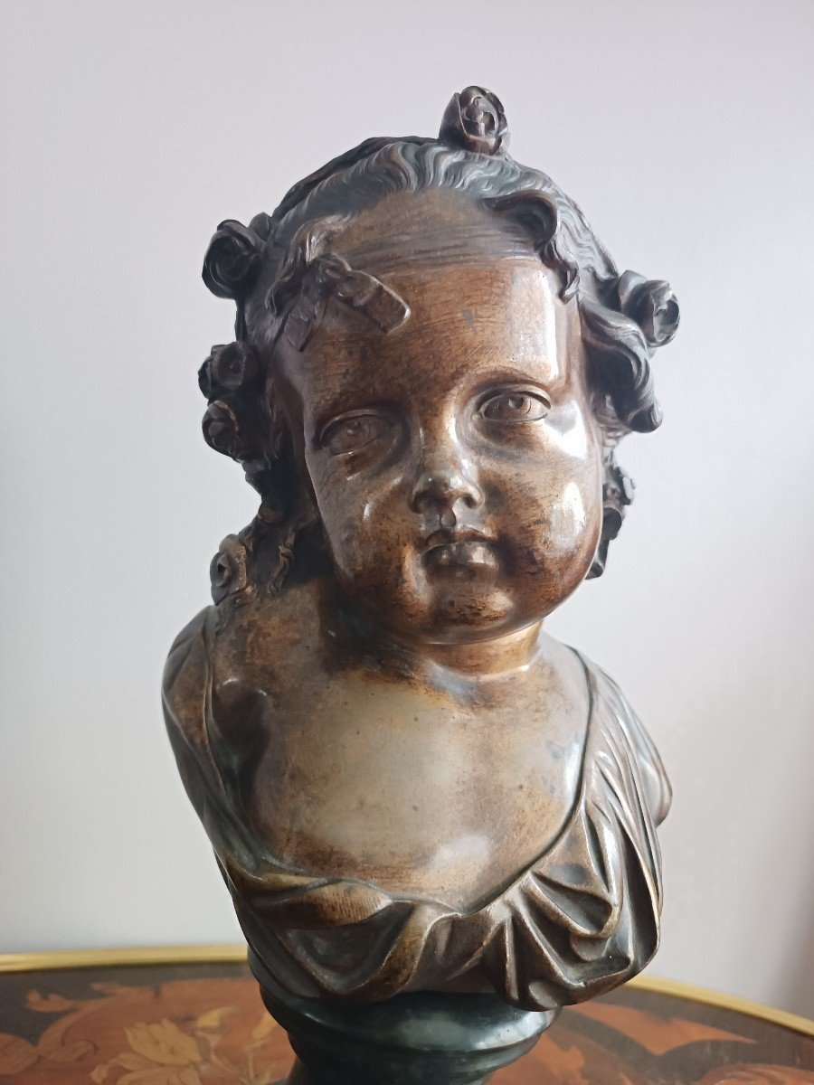 Bust Of Young Girl In Bronze-photo-4