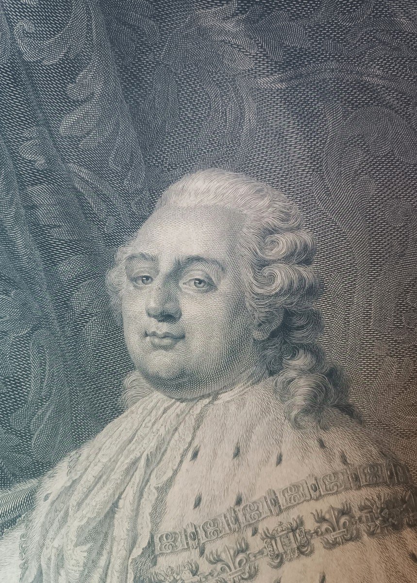 Louis XVI Roi De France Portrait Du Souverain En Tenue De Sacre Bervic 1790 Gravure.-photo-1