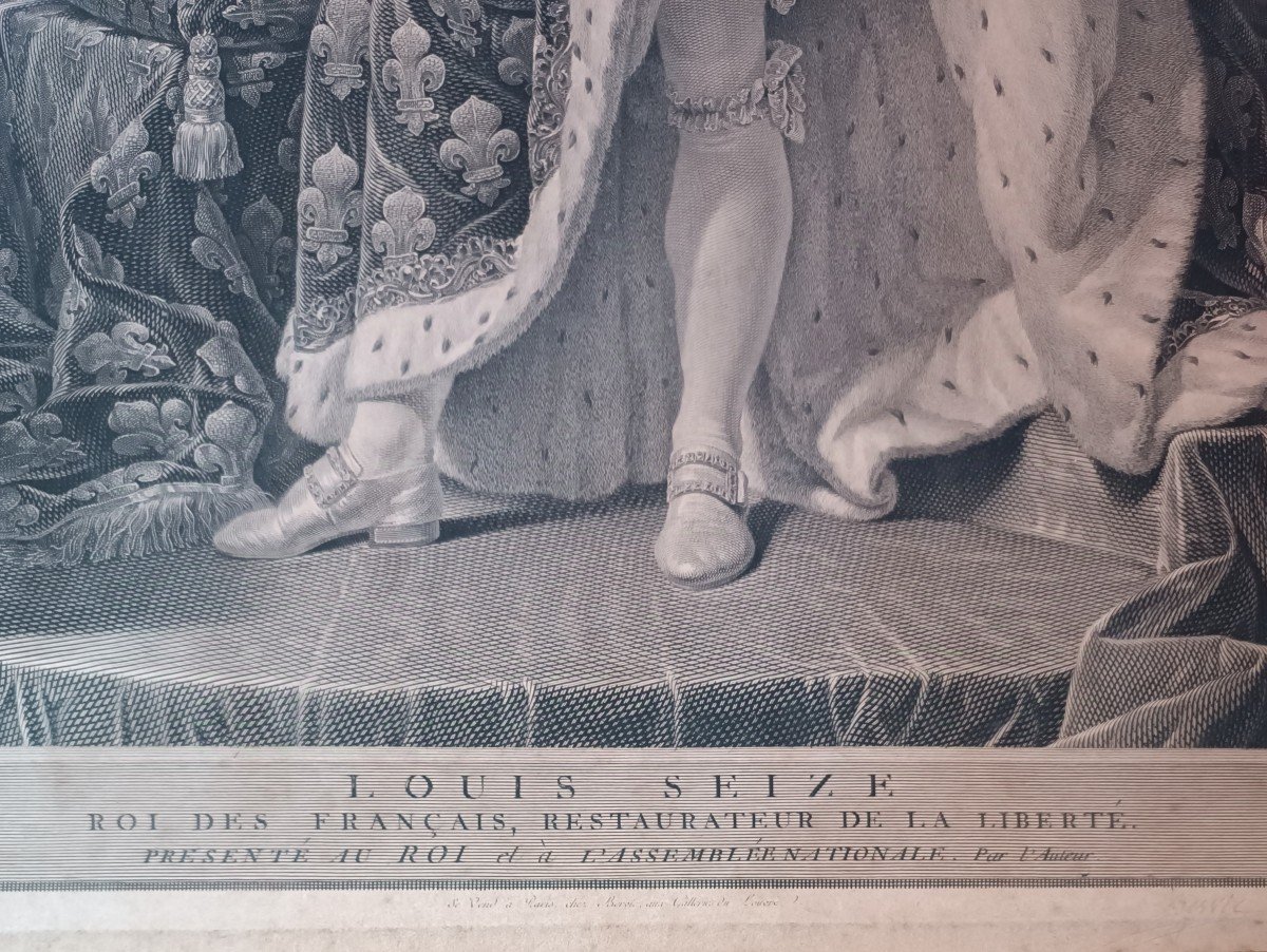 Louis XVI Roi De France Portrait Du Souverain En Tenue De Sacre Bervic 1790 Gravure.-photo-5