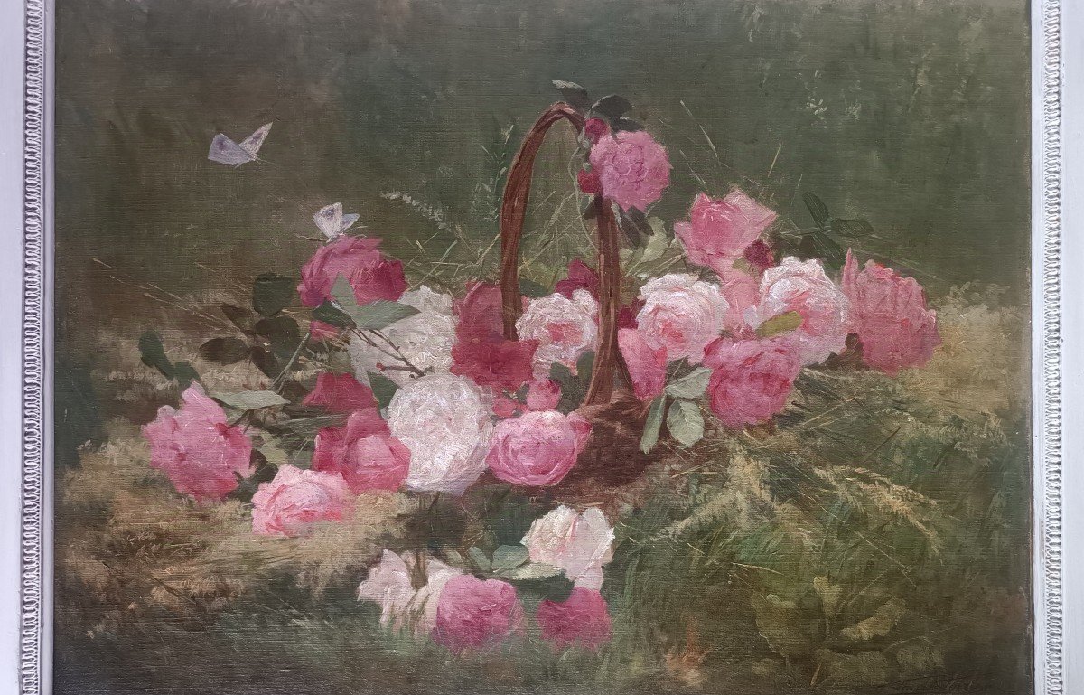 Tableau Paul Poirier Bouquet De Roses.-photo-2