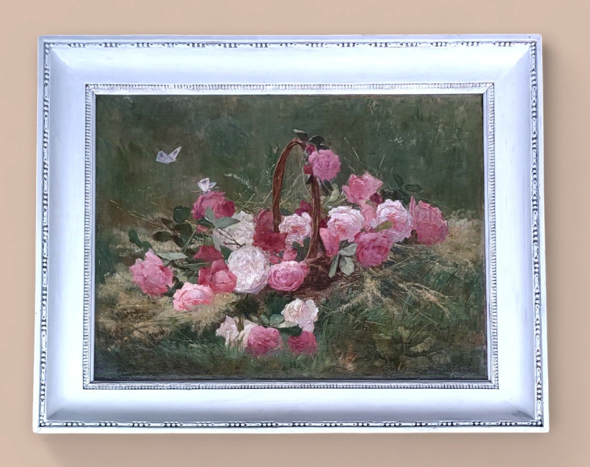 Tableau Paul Poirier Bouquet De Roses.