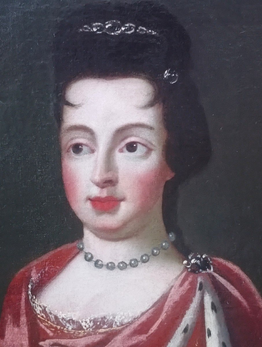 Portrait Of Marie-anne Victoire Of Bavaria French School Of The 18th Century-photo-3