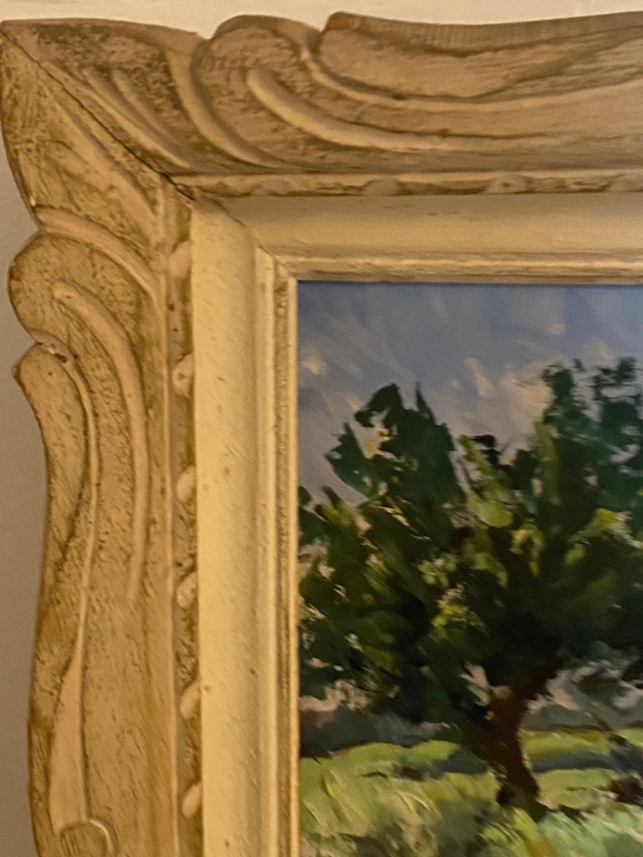 Painting Of A House In The Surroundings Of Saint Raphaël Signed Tony Cardella.-photo-2