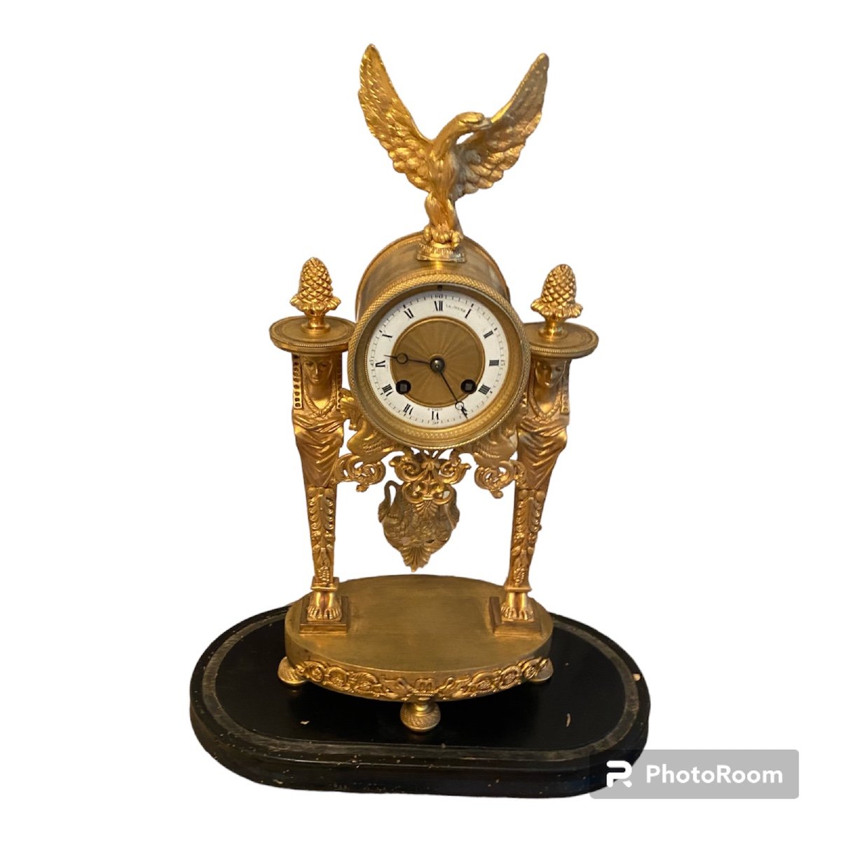 "bronze Portico Clock From The Empire Period "return From Egypt"'-photo-2