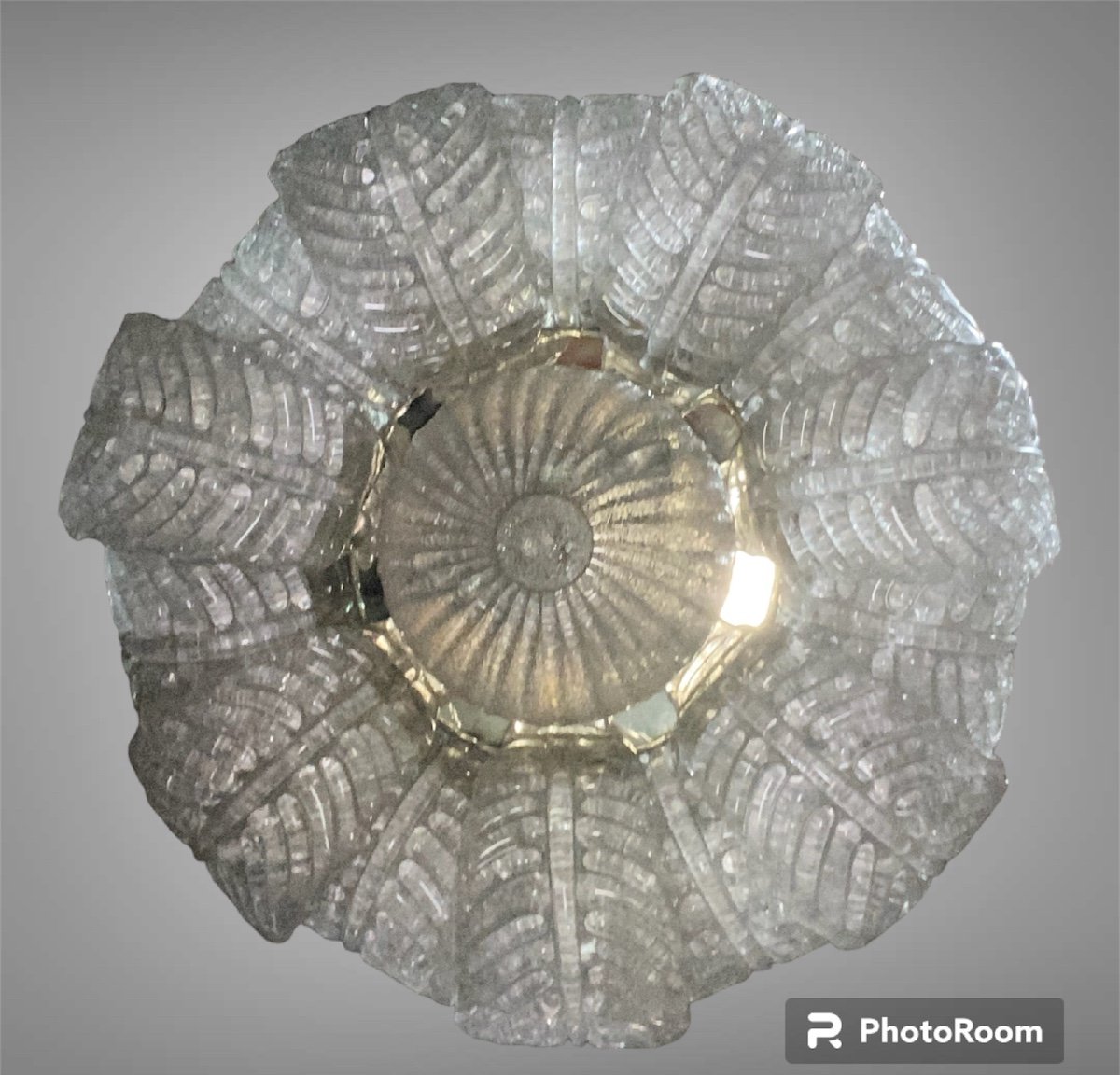 White Murano Glass Ceiling Chandelier