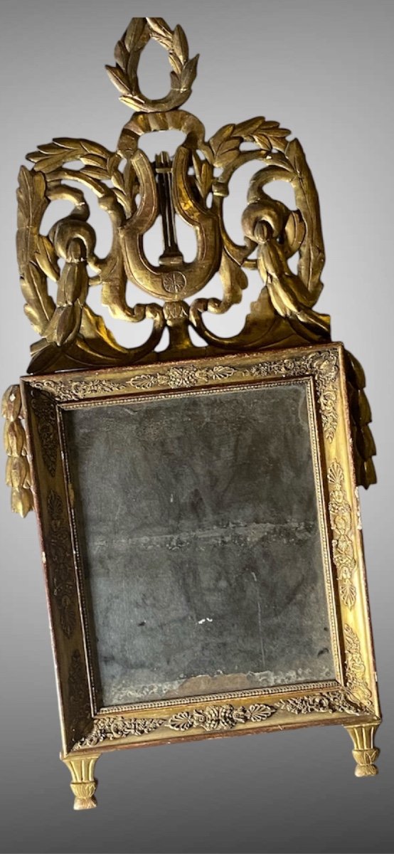 Gilded Wood Mirror, Late 18th Century-photo-3