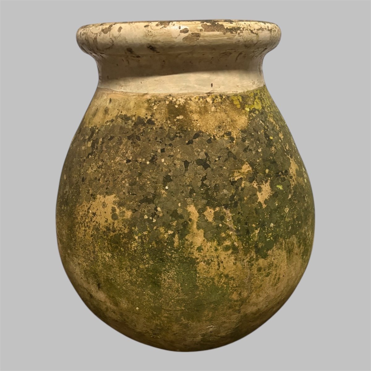 Ovoid Biot Oil Jar, Yellow Glazed Neck