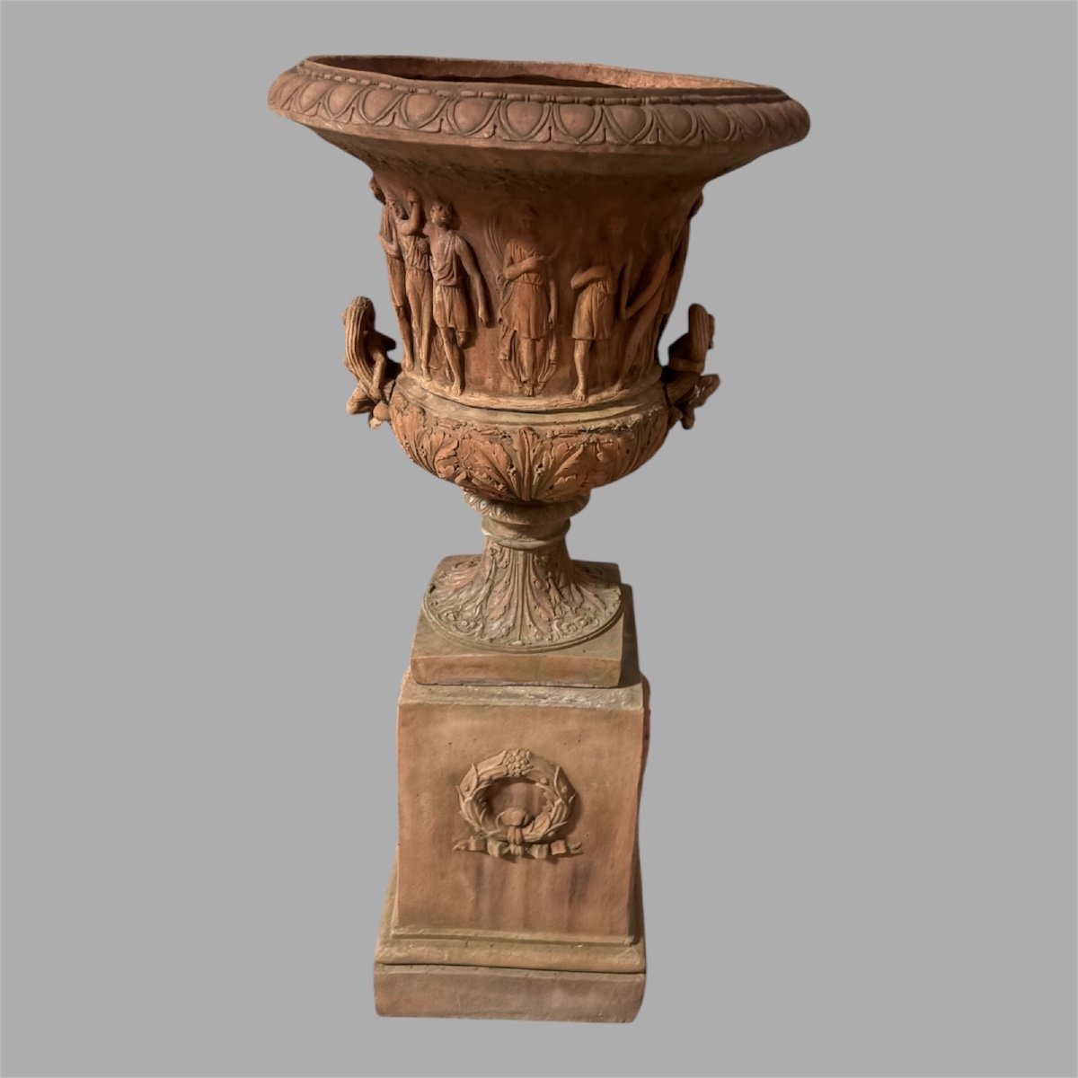 Vase Balustre En Terre Cuite