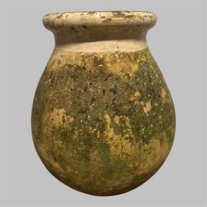 Ovoid Biot Oil Jar, Yellow Glazed Neck