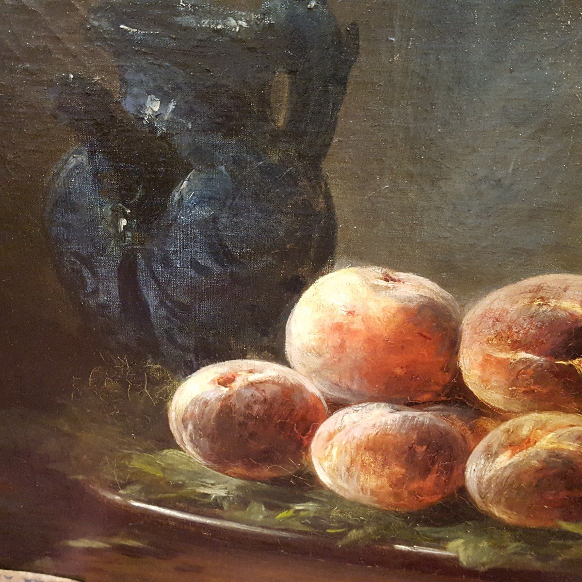 Antoine Gatti 19th Century: Exhibition: Oil On Canvas With Peaches-photo-3
