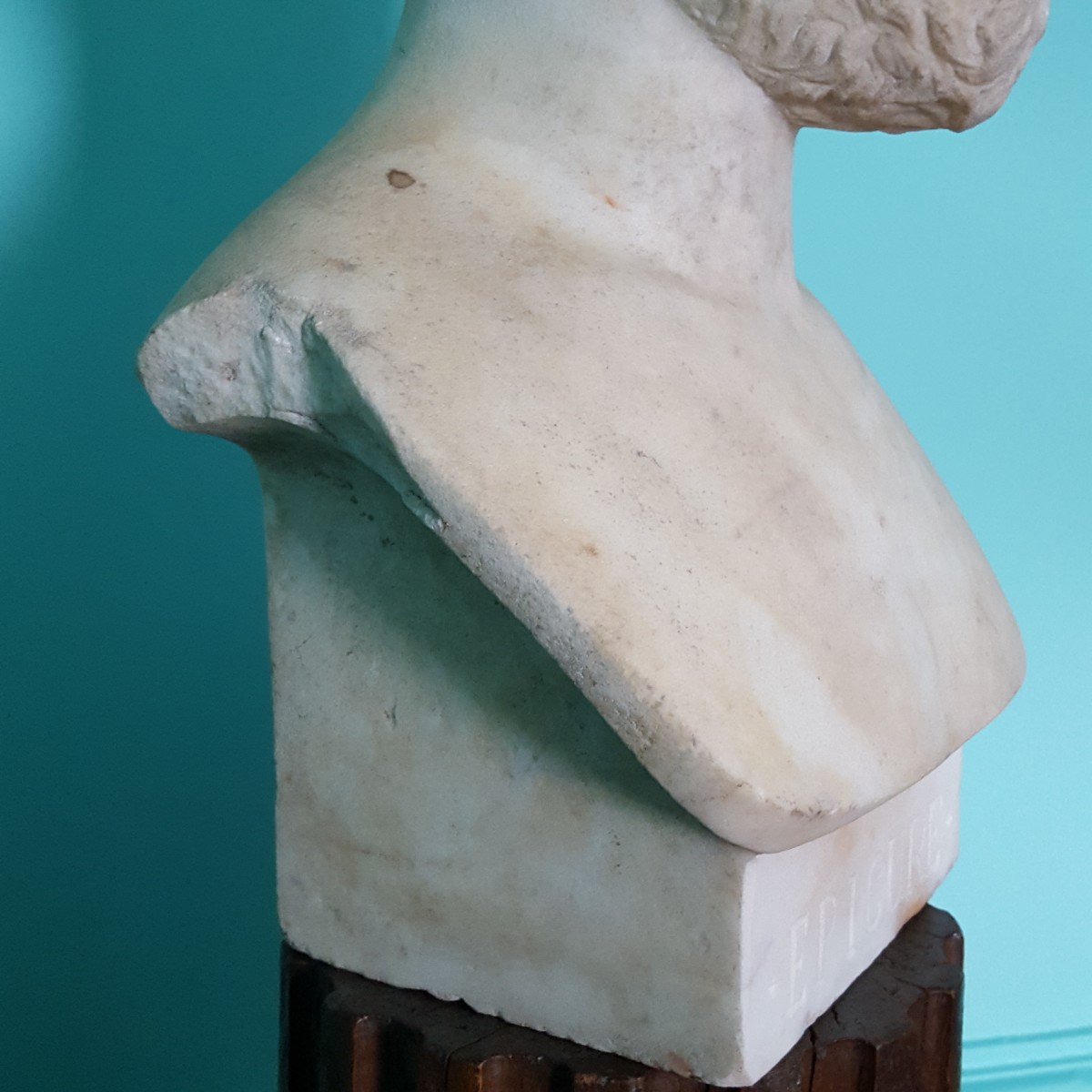 Roman Marble Bust And Its Column -photo-2