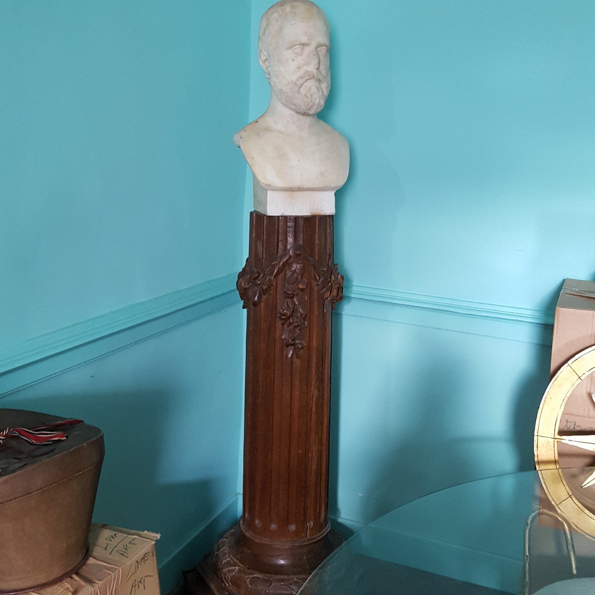 Roman Marble Bust And Its Column -photo-1