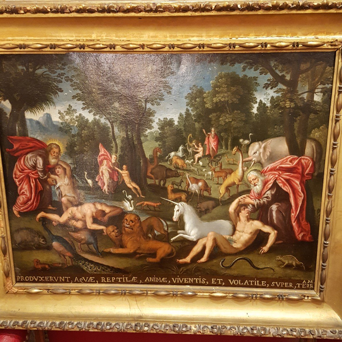 Cuivre XVIIème La Création Des Animaux Et d'Adam Et Eve-photo-4