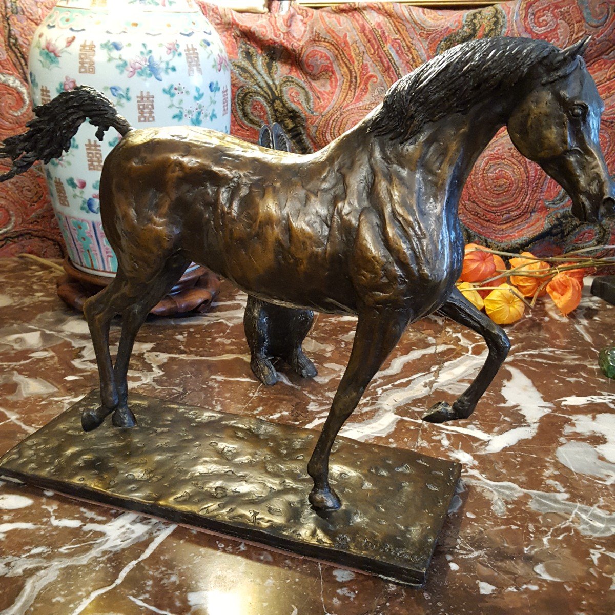 Thoroughbred Horse In Lost Wax Bronze Signed: M.bivort -photo-1