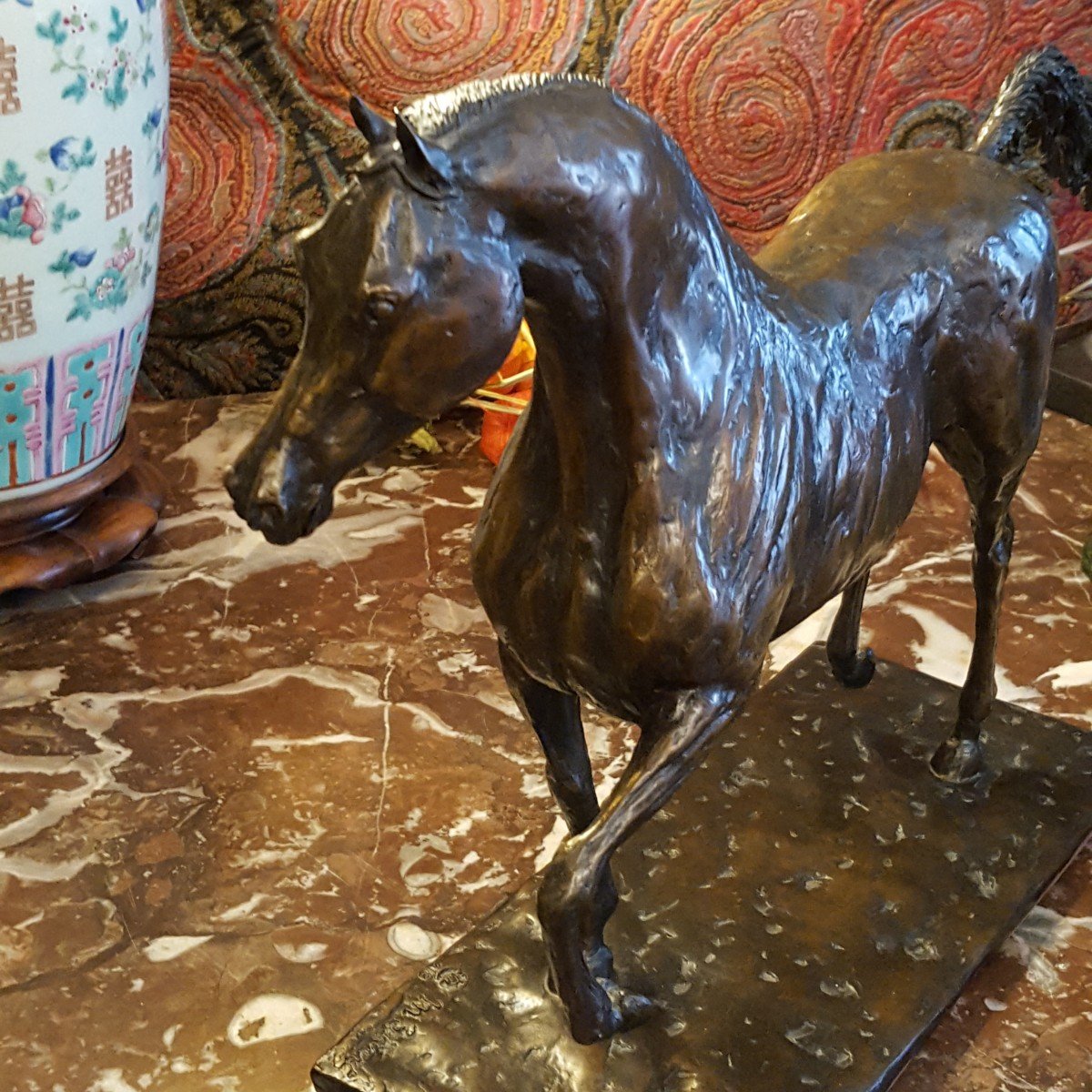 Thoroughbred Horse In Lost Wax Bronze Signed: M.bivort -photo-2