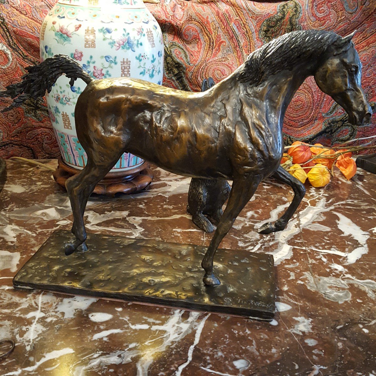 Thoroughbred Horse In Lost Wax Bronze Signed: M.bivort 