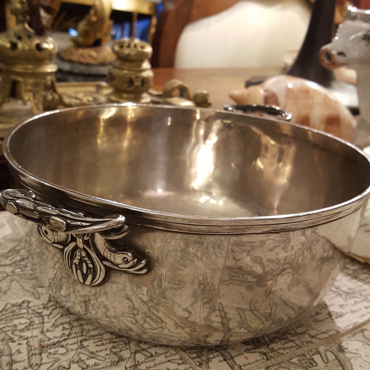 18th Century: Silver Bowl With Dolphins-photo-1