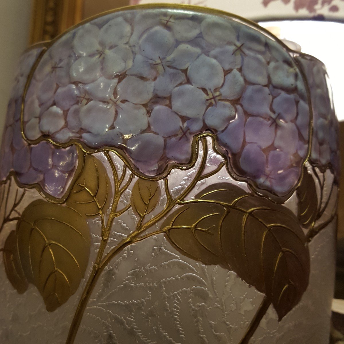  Vase  émaillé Aux Lilas : Art Nouveau -photo-3