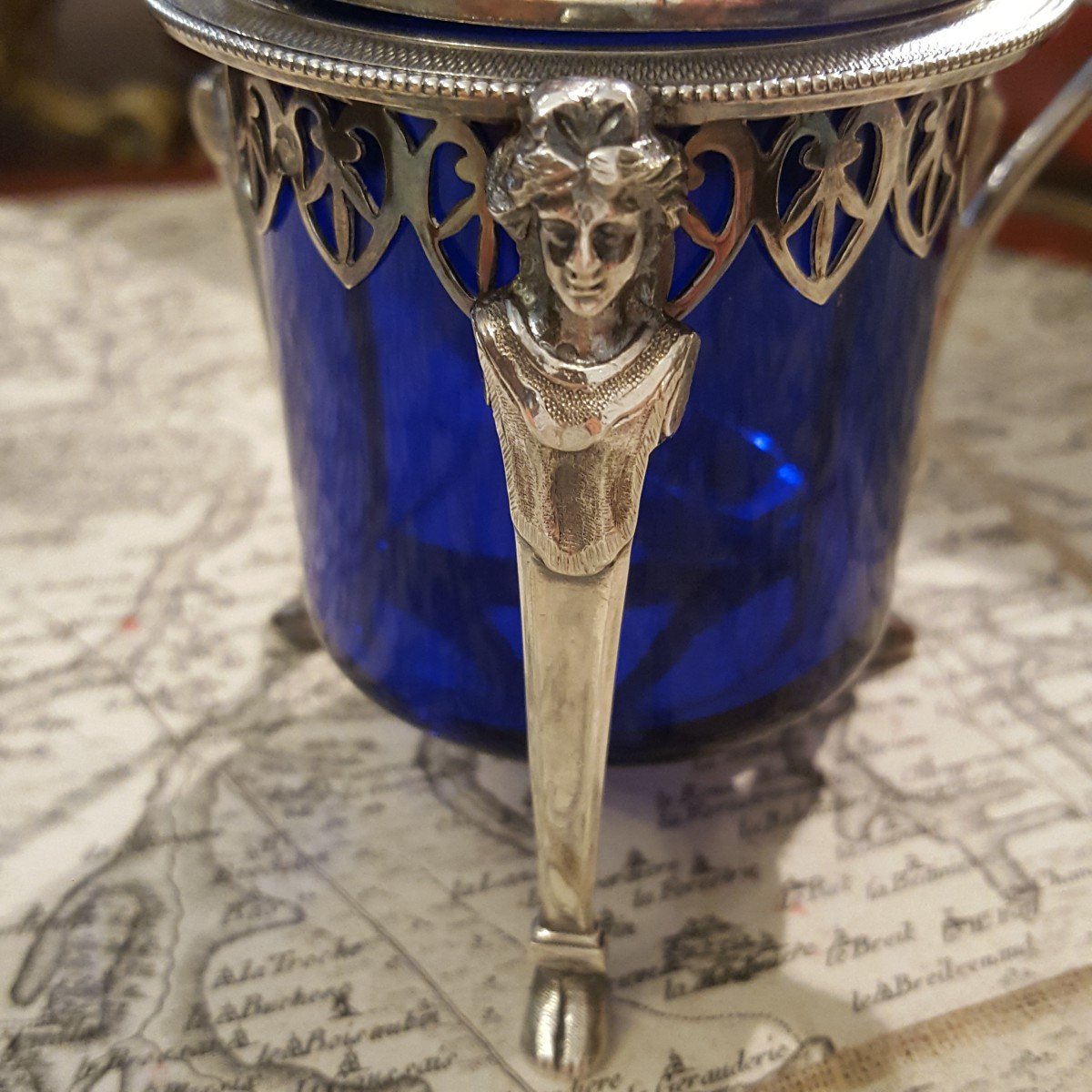 Empire: Silver Mustard Pot With Caryatids-photo-2