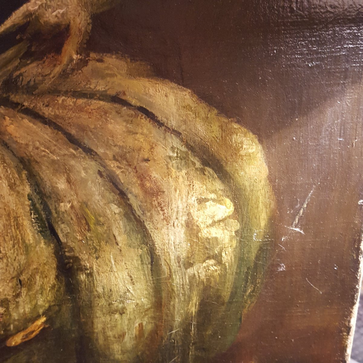 Courge Et Vin : Tableau Huile Sur Toile .-photo-3