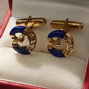 Pair Of Gold And Lapis Lazuli Cufflinks