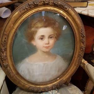 Portrait Of A Child 19th Pastel