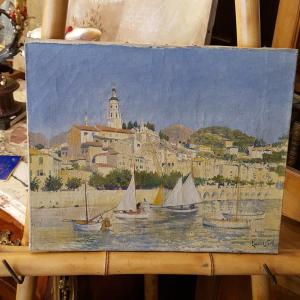 Lucien Laurent Gsell: The Port Of Menton