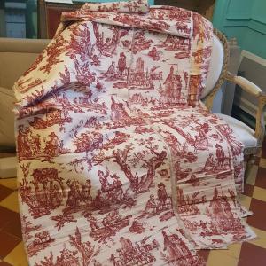 Four Strips Of 19th Century Toile De Jouy