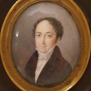 Portrait Of A Man Miniature, 19th Century