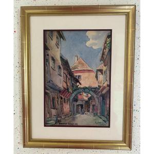 Hansi, Jean-jacques Waltz, Watercolor, Obernai, Alsace