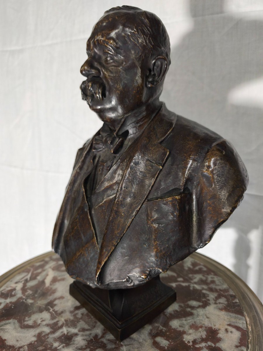 Bronze Bust Of D.puech-photo-3