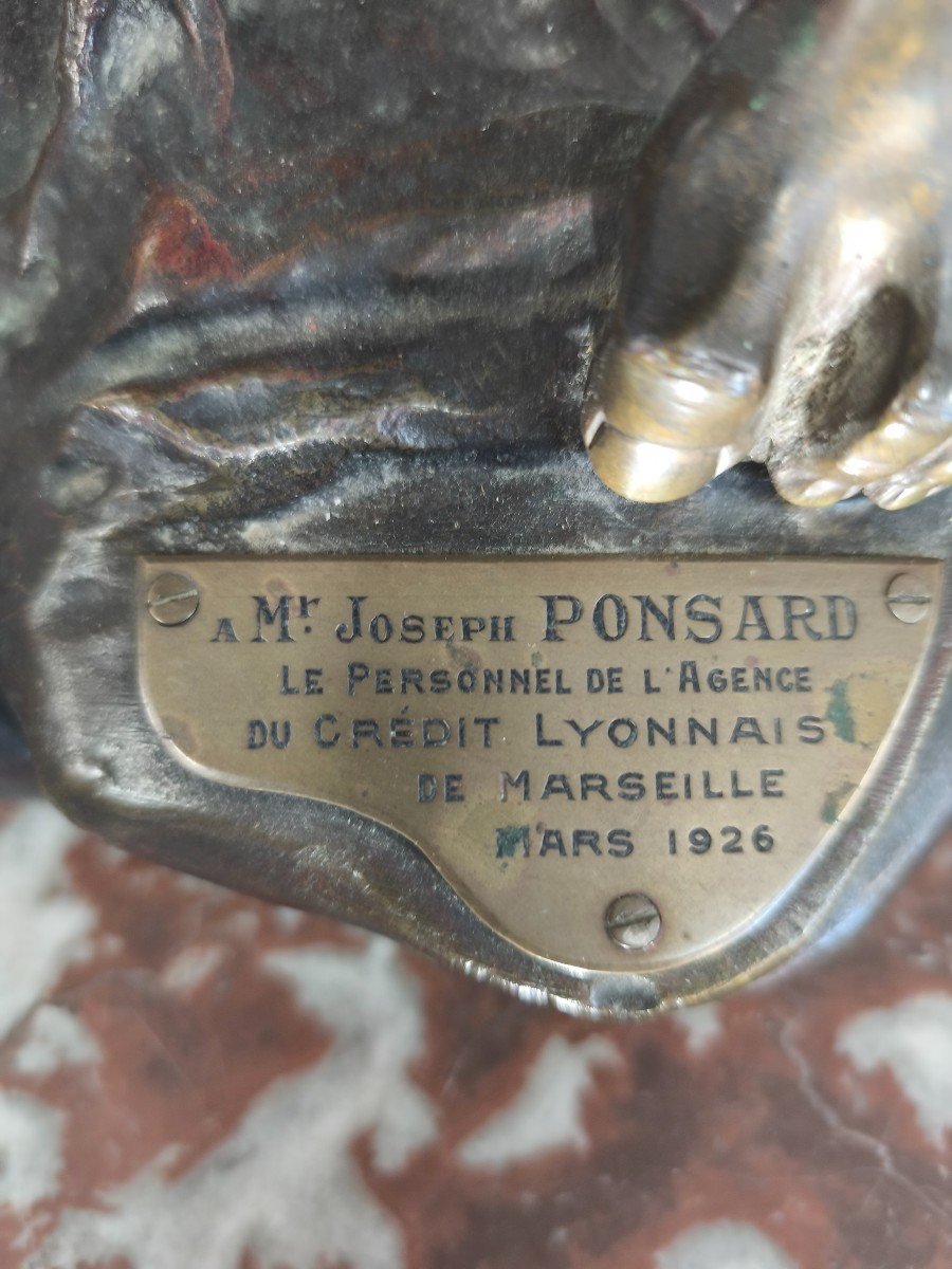 grand bronze de E.Drouot "Prométhée et l Aigle"-photo-4