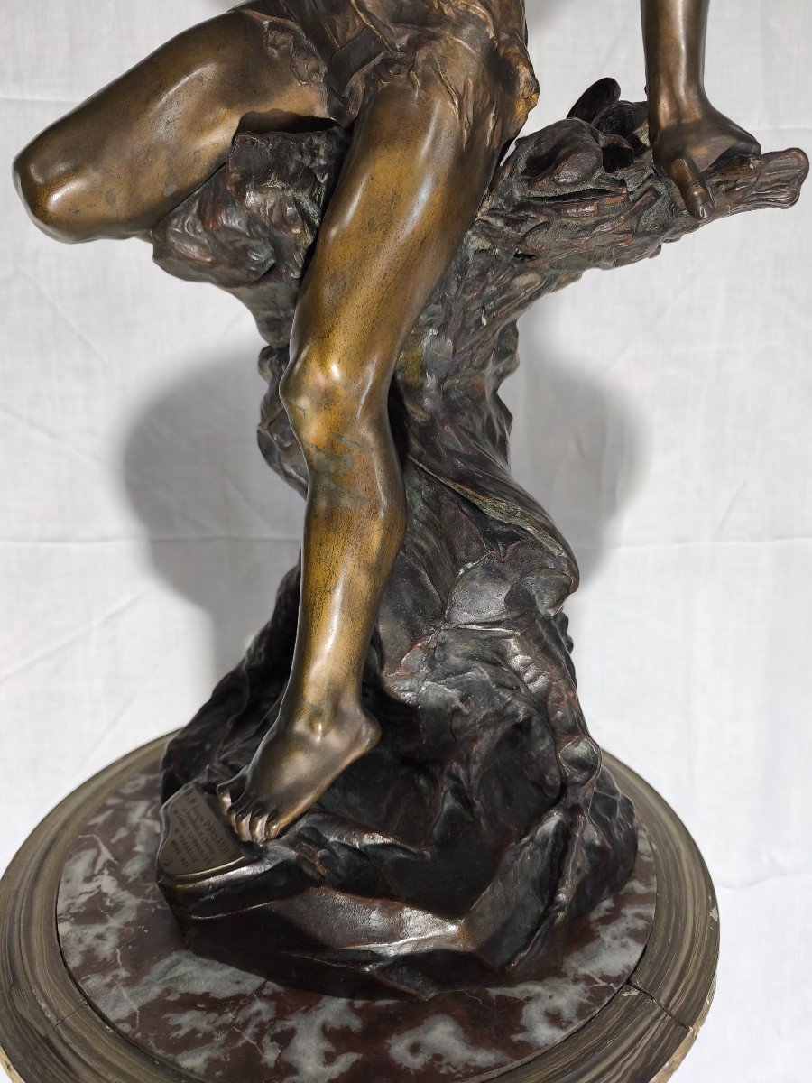 grand bronze de E.Drouot "Prométhée et l Aigle"-photo-3