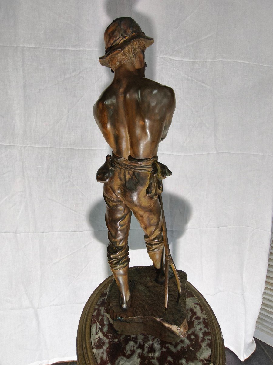 Large Bronze Of Levy "the Haymaker"-photo-2