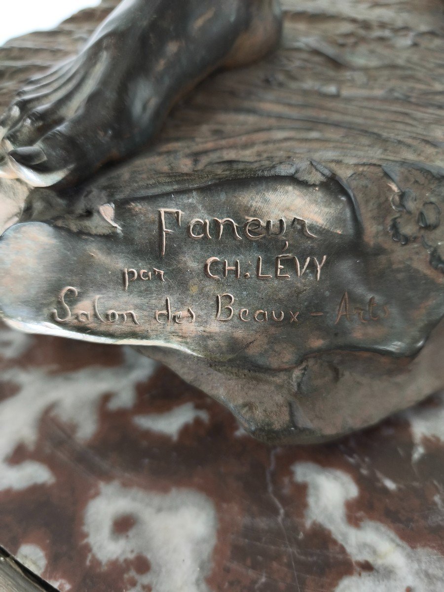 grand bronze de Ch. Levy "le Faneur"-photo-1