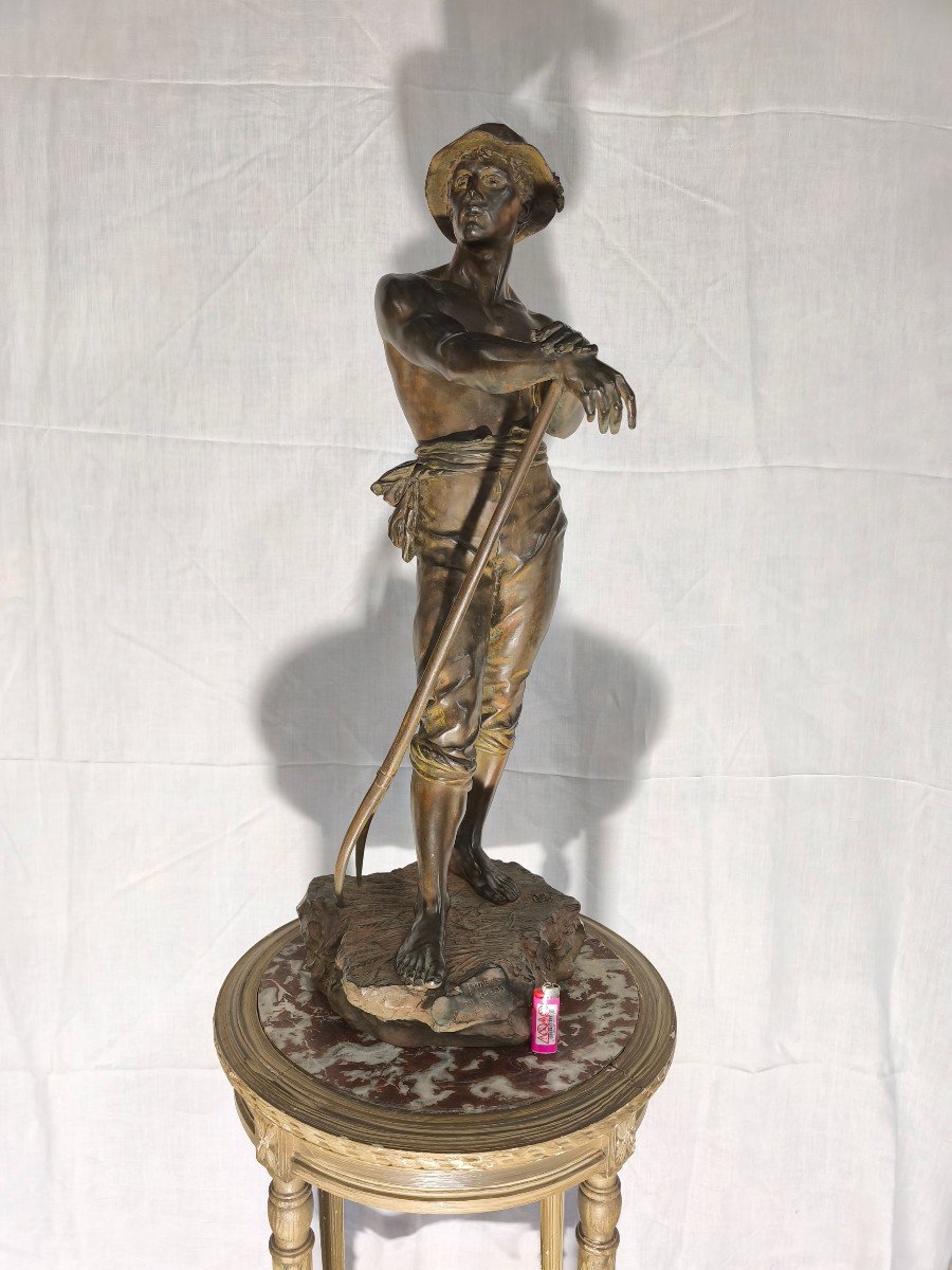 Large Bronze Of Levy "the Haymaker"