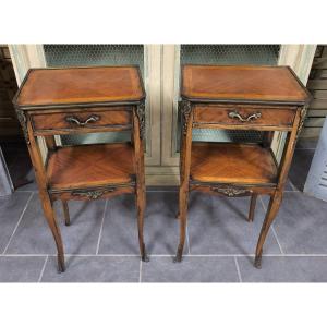 Pair Of Bedside Tables Signed By Jonathan Charles