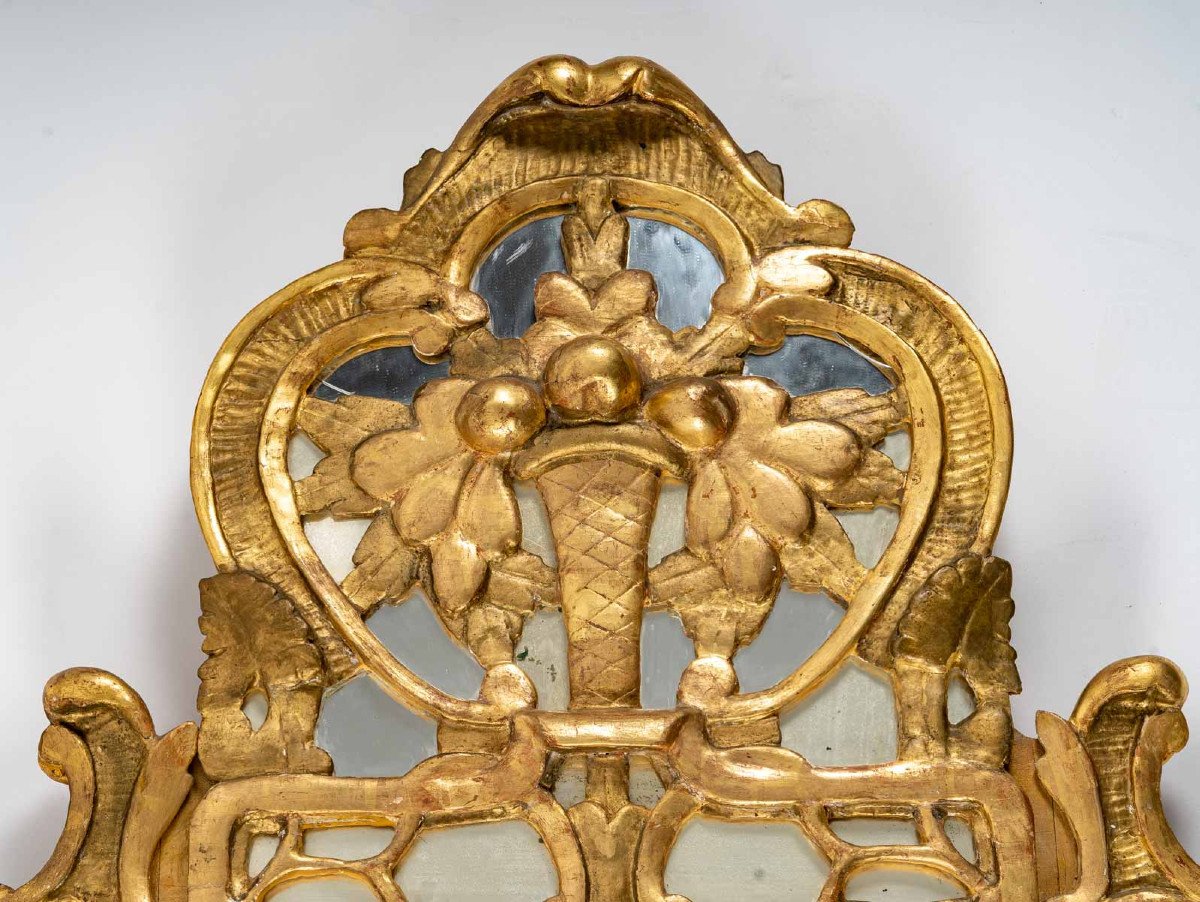 Grand Miroir à Parecloses d'époque Louis XV (1724 - 1774).-photo-1