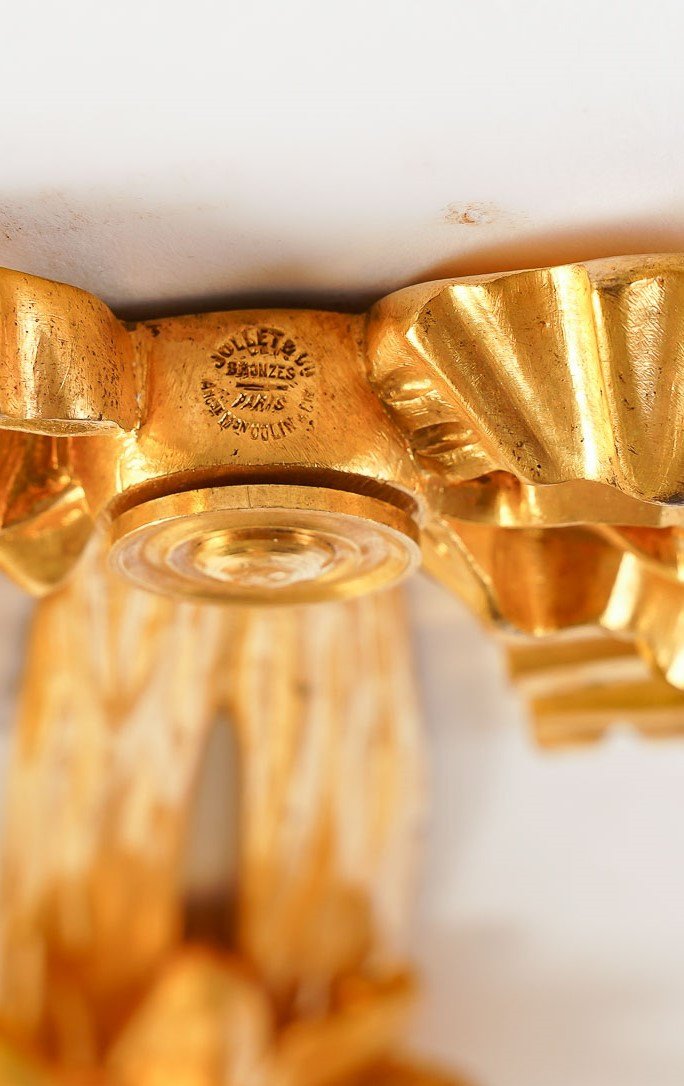 A Pair Of Wall - Lights In Louis XVI Style Signed Jollet.-photo-3