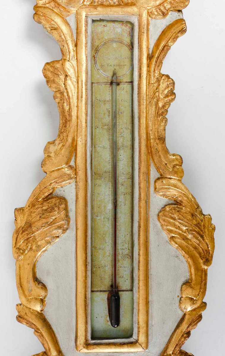 Baromètre - Thermomètre d'époque Louis XV (1724 - 1774).-photo-2