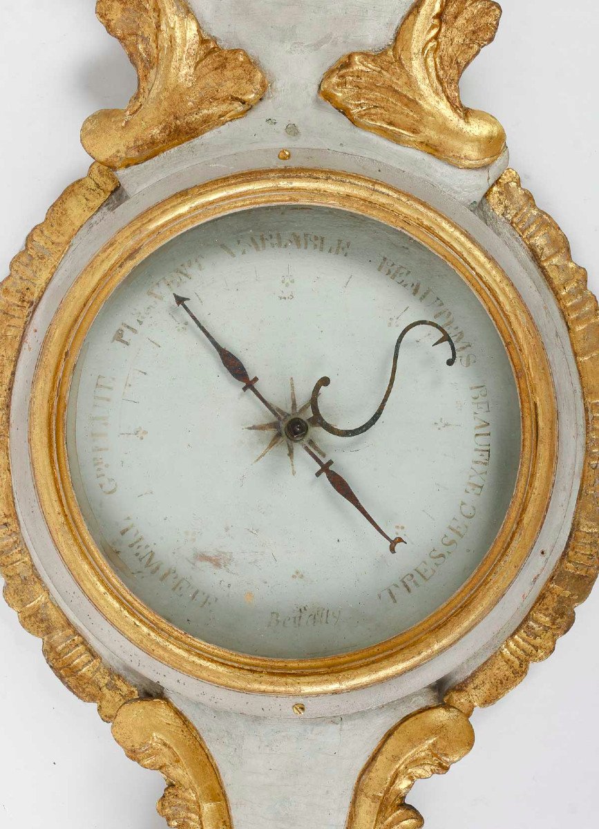 Baromètre - Thermomètre d'époque Louis XV (1724 - 1774).-photo-3