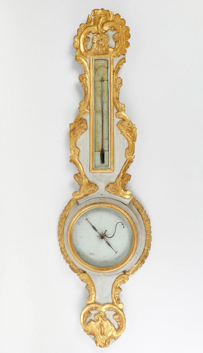 A Louis XV Period (1724 - 1774) Barometer - Thermometer. 
