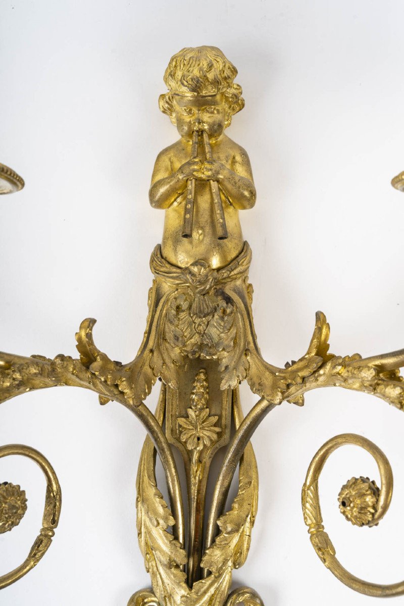 Paire d'Appliques d'époque Louis XVI (1774 - 1793). -photo-2