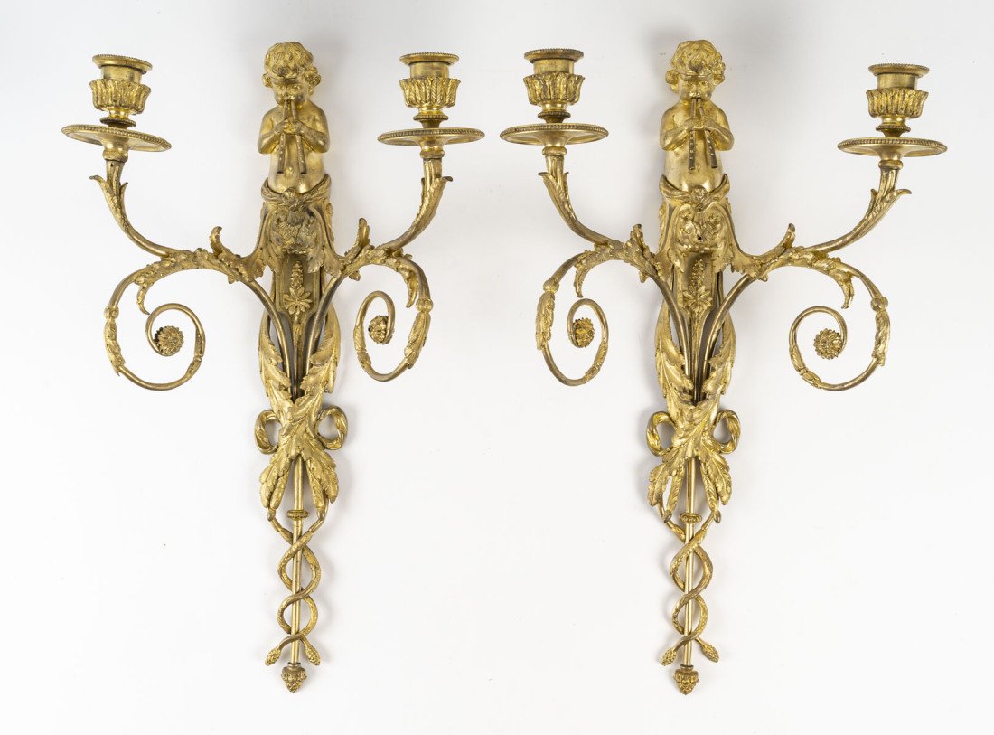 A Pair Of Louis XVI Period Wall Lights (1774 - 1793). 