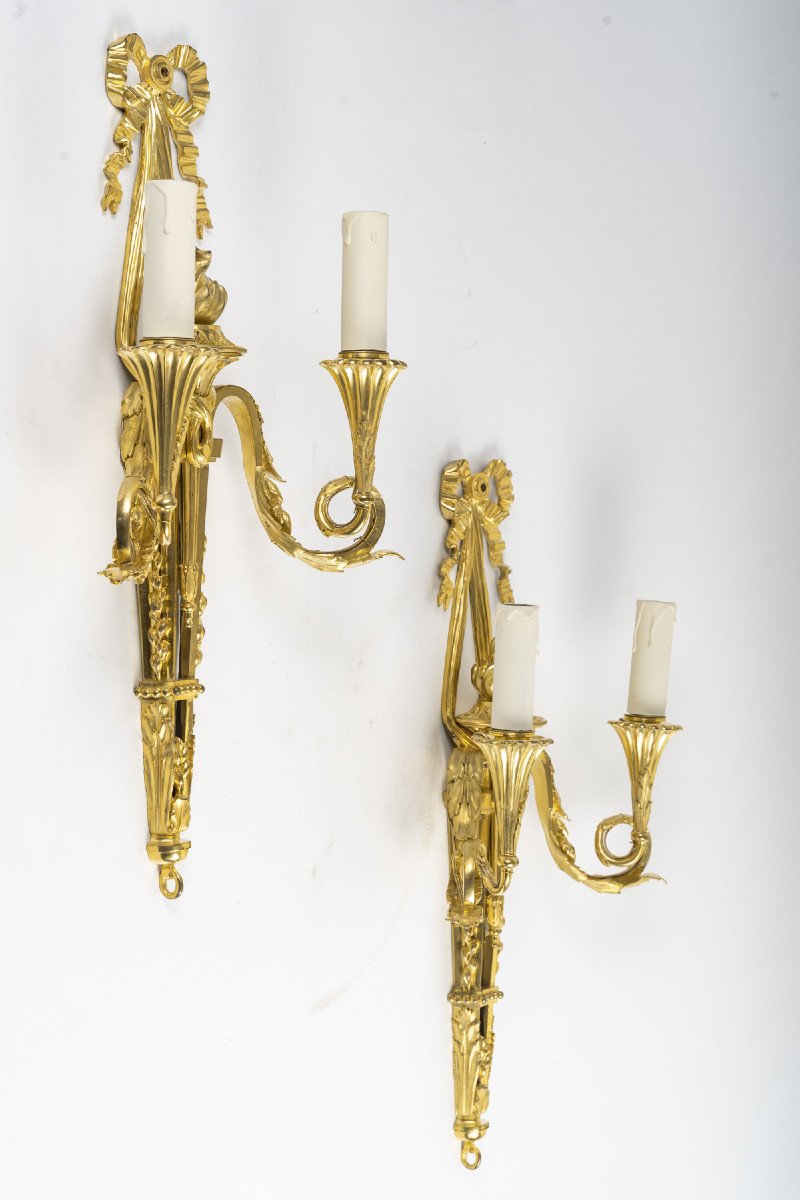 A Pair Of Wall - Lights In Louis XVI Style.-photo-4