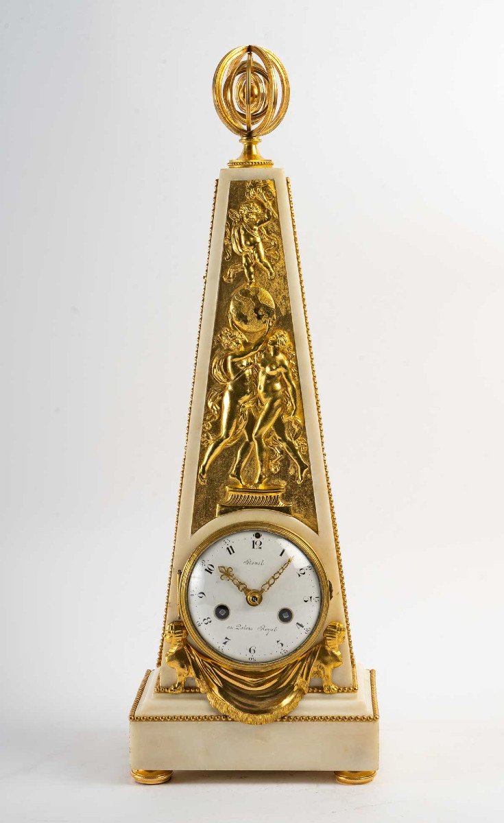 An Louis XVI Period (1774 - 1793) Obelisk Clock.