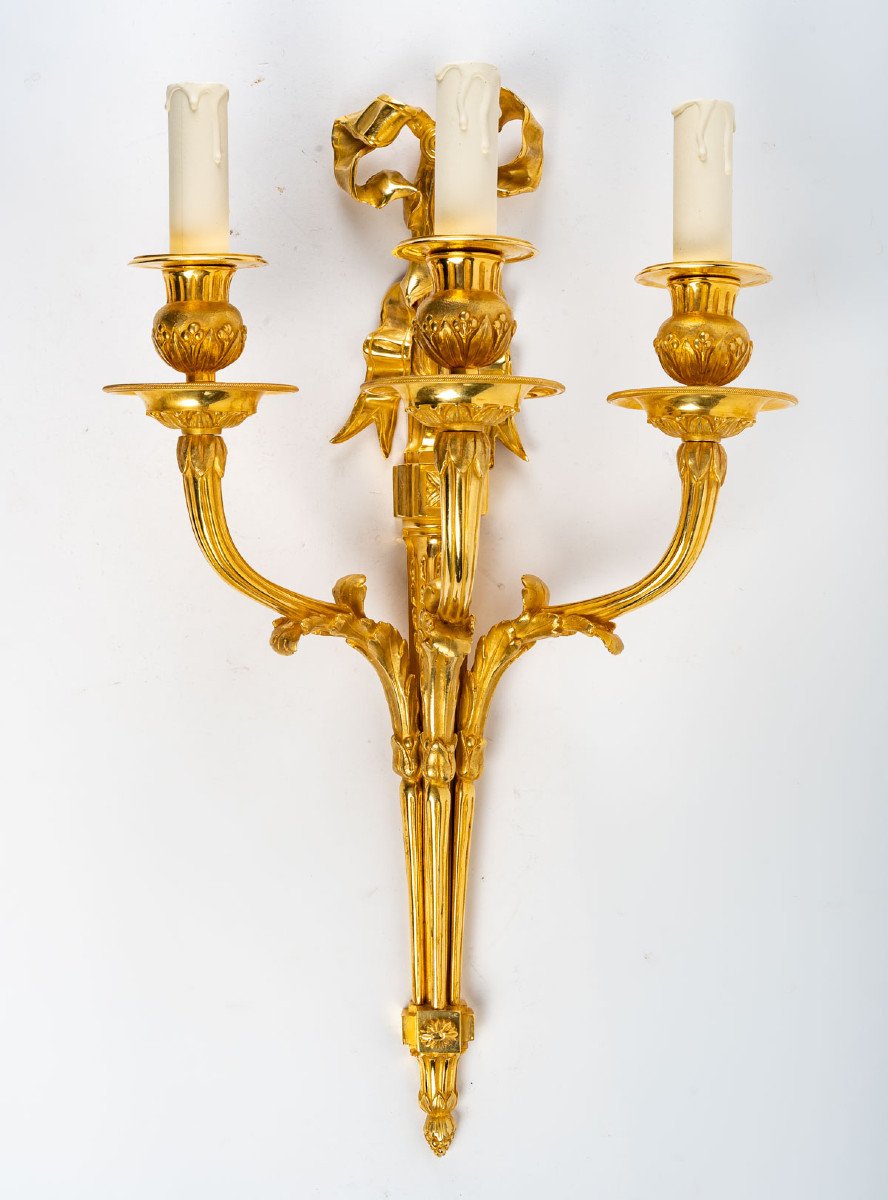 A Pair Of Napoléon III Period (1852 - 1870) Wall-lights.-photo-2