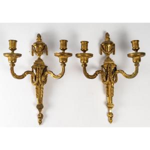 A Louis XVI Period (1774 - 1793) Pair Of Wall-lights.