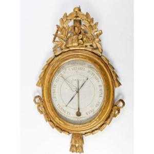 A Louis XVI Period (1774 - 1793) Barometer - Thermometer.