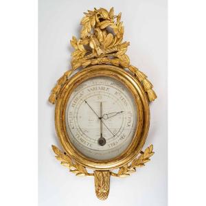 A Louis XVI Period (1774 - 1793) Barometer - Thermometer.